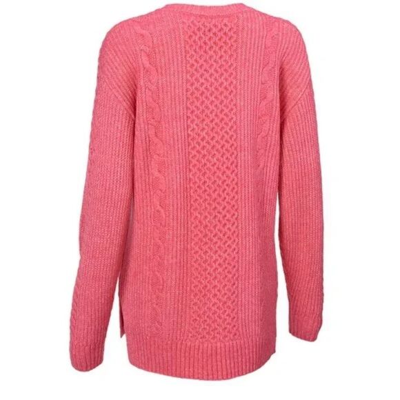 Cabi Elsa Pullover Sweater Crewneck Cable Pink Size XS #4245 Pullover - Picture 2 of 9